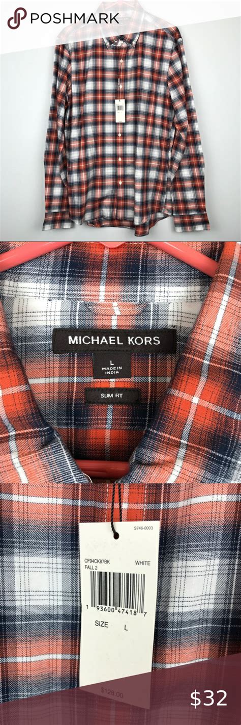 michael kors flannel shirt|Slim.